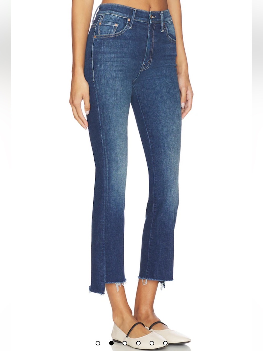 MOTHER Dark Blue Cropped Ankle Jeans